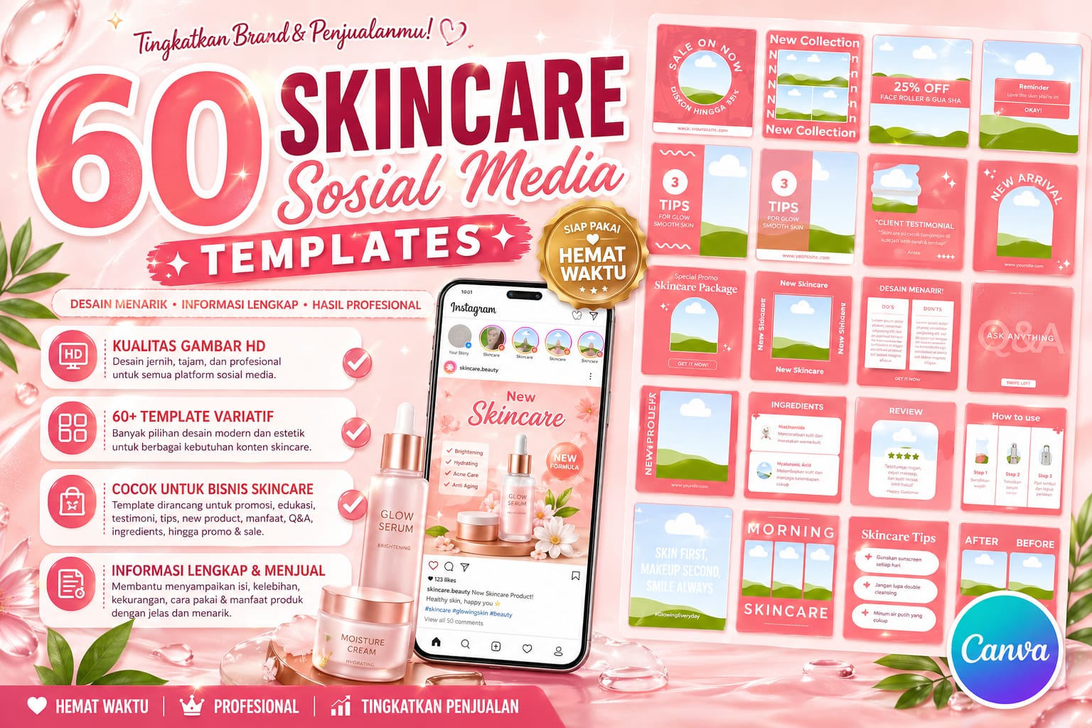 60 Skincare Sosial Media Templates